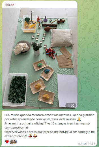 Depoimento da aluna Shirah sobre sua primeira oficina